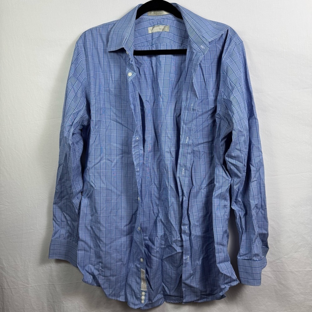Nordstrom Blue Casual Button Down Shirt Mens Size 16
